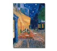 BHTMOI VanGogh Café Terrasse à Arles la Nuit Peinture sur Toile Affiches Impressions Mur Art Photos pour Salon Chambre 80x120 cm (31x47in) Pas de Cadre