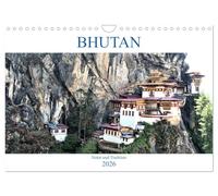 Bhutan - Natur und Tradition (Wandkalender 2026 DIN A4 quer), CALVENDO Monatskalender: Eine Reise durch Landschaften und Städte Bhutans mit der Kultur im Fokus.