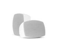 Power Dynamics BHW30WH Paire d'enceintes Murales Étanche 20 Watts RMS - Blanc, 100V, 70V, 8 Ohms, IPX5, 3'', Support Inclinable, Idéal pour Diffuser Une Musique d'Ambiance en Terrasse, Jardin