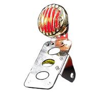 BHYShop Moto Grill Vintage Retro Montage de l'essieu latéral Plaque d'immatriculation Stop Lampe de feu arrière (Chrome/Or)