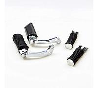 BHYShop Repose-Pieds Noirs Avant arrière Repose-Pieds Pédales pour Le vélo de Route Hors Route Suzuki GN125 GN-125