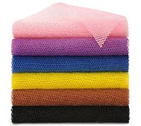 BHYTAKI Lot de 6 filets africains exfoliants africains longs pour le bain africain - Pour une peau plus lisse - Pour un usage quotidien - Rose, jaune, violet, noir, bleu, marron