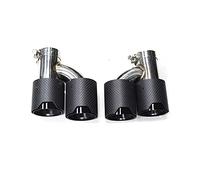 BHYUDYT 1 paire de manchons d'échappement Dual M en fibre de carbone noir mat en forme de R pour BMW Car Universal (en 60 mm)