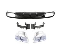 BHYYDS pour B&ENZ Classe E W213 2016-2022, Style E63 Spoiler Diffuseur De Pare Chocs Arrière avec Embouts Déchappement Becquets arrière(E63 Sliver Tips)