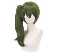 bi bi hou Anime Frieren Cosplay Ubel Perruque Vert Longueur 45cm Déguisement de Frieren at the Funeral Ubel Wig Anime Perruque Noël Halloween Carnaval Fête Costume Accessoires Adulte