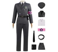 bi bi hou Blue Lock Cosplay Chigiri Hyoma Garde Costume avec Chapeau Déguisement de Anime Blue Lock Chigiri Uniforme de Militaire Noël Halloween Carnaval Fête Performance Costume Adulte