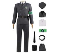 bi bi hou Blue Lock Cosplay Isagi Yoichi Garde Costume avec Chapeau Déguisement de Anime Blue Lock Isagi Uniforme de Militaire Noël Halloween Carnaval Fête Performance Costume Adulte