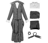 bi bi hou Femme Sally Jack Skellington Cosplay Costume Set Déguisements de Squelette Mariée Sally Jack Costume Gothique Uniforme Noël Halloween Carnaval Fête Performance Costume