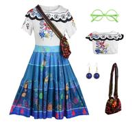 bi bi hou Femmes Déguisements Mirabel Costume ave Accessoires et Perruque Anime Fantaisie la Magie Mirabel Cosplay Robe de Princesse Anniversaire Noël Fête Halloween Carnaval Costume Adulte