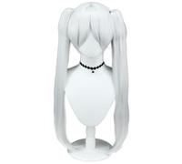 bi bi hou Frieren Cosplay Perruque Blanc Double Queue de Cheval Longueur 70cm Déguisement de Anime Frieren at the Funeral Wig Anime Perruque Noël Halloween Carnaval Fête Costume Accessoires Adulte