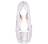 bi bi hou Frieren Cosplay Perruque Blanc Droite Longueur 85cm Déguisement de Anime Frieren at the Funeral Wig Anime Perruque Noël Halloween Carnaval Fête Costume Accessoires Adulte