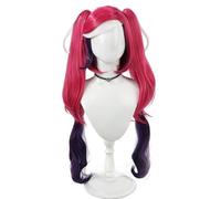 Bi Bi Hou Hazbin Hotel Velvet Cosplay Perruque Double Queue de Cheval - Déguisement 3 Vees - Accessoires pour Noël, Halloween, Carnaval et Fête