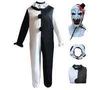 bi bi hou Homme Terrifier Clown Cosplay Costume Combinaison avec Masque Déguisements de Clown Tueur Costume Terrifier Art The Clowns Uniforme Noël Halloween Carnaval Fête Performance Adulte