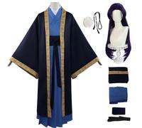 bi bi hou Jinshi Cosplay Costume Set avec Perruque Déguisement de Anime The Apothecary Diaries Jinshi Cosplay Outfit Hanfu Halloween Carnaval Noël Fête Costume pour Adulte