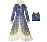 bi bi hou Madame Morrible Cosplay Costume Set Déguisement de Wicked Morrible Costume de Sorcière Madame Morrible Robe bleue Noël Halloween Carnaval Fête Performance Costume pour Adulte