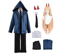 bi bi hou Power Cosplay Costume Set avec Perruque Costume de Cosplay Power Déguisement de Anime Chainsaw Man Cosplay Costume Halloween Carnaval Fête Costume pour Adulte