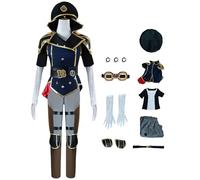bi bi hou VI Cosplay Costume Complete Set avec Perruque Déguisement de Anime Arcane 2 Costume VI Uniforme Policières Noël Halloween Carnaval Fête Performance Costume Adulte