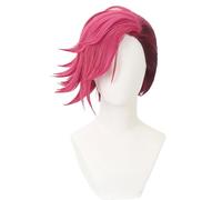 bi bi hou Vi Cosplay Perruque Rouge Longueur 38cm Déguisement de Anime Arcane Vi Wig Anime Perruque Noël Halloween Carnaval Fête Costume Accessoires Adulte
