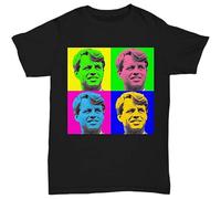 BI BI MIAO Bobby Kennedy Pop Art Unisex 100% Cotton Short-Sleeve T-Shirts Black L