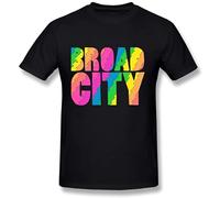 BI BI MIAO Broad City Logo Unisex 100% Cotton Short-Sleeve T-Shirts Black S