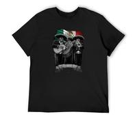 BI BI MIAO El Mariachi Loco Viva Mexico Chicano Lowrider Art DGA David Gonzales Unisex Cotton T-Shirts Black M