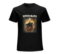 BI BI MIAO Elaborate Beast in from Hell with Love Band Unisex 100% Cotton Short-Sleeve T-Shirts Black XXXL