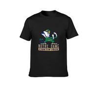 BI BI MIAO Fighting Irish Christmas American College Unisex 100% Cotton Short-Sleeve T-Shirts Black L