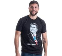 BI BI MIAO Funny Ronald Reagan Conservative Merica USA Unisex 100% Cotton Short-Sleeve T-Shirts Black S