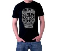 BI BI MIAO Seether The Pain Will Never Fail Remedy Skull Band Unisex 100% Cotton Short-Sleeve T-Shirts Black XL