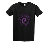 BI BI MIAO Starcraft II Starcraft II Zerg Creeping Shadow Purple Logo Unisex 100% Cotton Short-Sleeve T-Shirts Black XXL