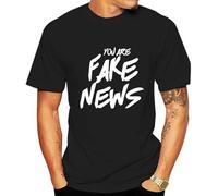BI BI MIAO You are Fake News Casual Unisex 100% Cotton Short-Sleeve T-Shirts Black S
