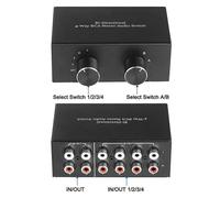 Bi-Directional 4-Way Stereo Audio Switch L/R Audio Switcher