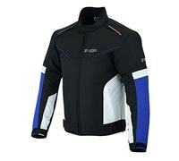 BI ESSE Veste de moto Veste imperméable avec,en tissu de moto, scooter,voyage,amovible,aéré,gilet thermique 4 saisons (FR/ES, Alpha/lettres, 7TG, Taille normale, Taille normale, Bleu)