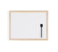Bi-Joy Tableau Blanc Magnétique, Surface en acier laqué, avec cadre en bois, marqueur et aimants inclus (40 x 30 cm)