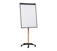 Bi-Office Chevalet de Conférence Mobile Essence, Magnétique, Cadre en aluminium noir et bois naturel