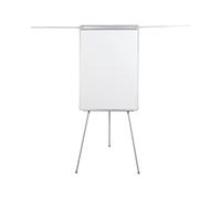 Bi-Office Chevalet de Conférence Trépied Easy, Magnétique, Gris, Cadre Aluminium 70X100 cm, Paperboard avec Deux Bras Extensibles