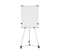 Bi-Office Earth Kyoto Chevalet de Conférence Mobile Non Magnétique avec Rouleau de Papier et Bras Extensibles, 70 X 100 cm (Taille Euro), Surface Effaçable à Sec, Cadre en Aluminium