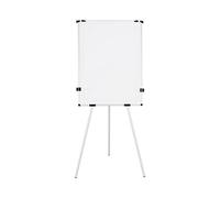 Bi-Office Earth Kyoto Chevalet de Conférence Trépied Non Magnétique avec Rouleau de Papier et Bras Extensibles, 70 X 100 cm (Taille Euro), Surface Effaçable à Sec, Cadre en Aluminium