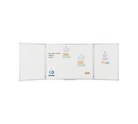 Bi-Office Earth Tableau blanc magnétique Triptica en acier laqué 120 x 90 cm fermé 240 x 90 cm ouvert