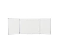 Bi-Office Earth - Tableau Blanc Triptyque Magnétique, Surface Émaillé avec Cadre en Aluminium, 90 x 60 cm Fermé/180 x 60 cm Ouvert