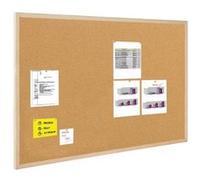 Bi-Office Budget - Tableau d'Affichage en Liège, 80 x 60 cm, Double Face, Panneau avec Cadre en Bois