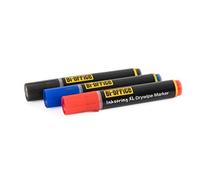Bi-Office Inkstringxl Marqueur effaçable à Sec pour tableaux blancs avec encre Gel Et pointe ronde de 3 mm - Noir, Rouge et Bleu, Paquet de 3