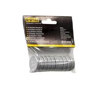 Bi-Office Lot de 10 Aimants rond 30 mm Gris