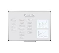 Bi-Office Maya Tableau blanc émaillé avec cadre en aluminium 90 x 60 cm Blanc