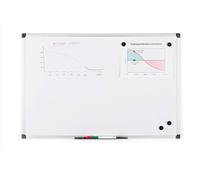 Bi-Office Maya Tableau blanc magnétique avec cadre en aluminium 60 x 45 cm Blanc