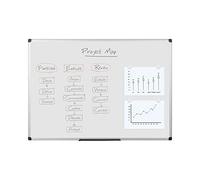 Bi-Office Maya Tableau blanc magnétique avec cadre en aluminium 90 x 60 cm Blanc