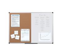 Bi-Office Maya Tableau mixte en liège magnétique 900 x 600 mm Blanc