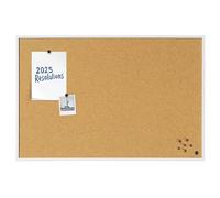 Bi-Office New Basic Tableau d'affichage en liège avec Cadre Blanc 885 x 585 mm