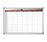 BI-OFFICE Planning Hebdomadaire perpetuel Blanc magnetique, effa‡able … sec, cadre aluminium L90 x H60 cm