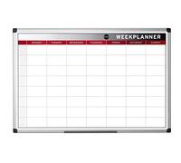 Bi-Office Tableau blanc aimanté avec cadre en aluminium Cadre Planificateur Semaine Magnétique coloré
